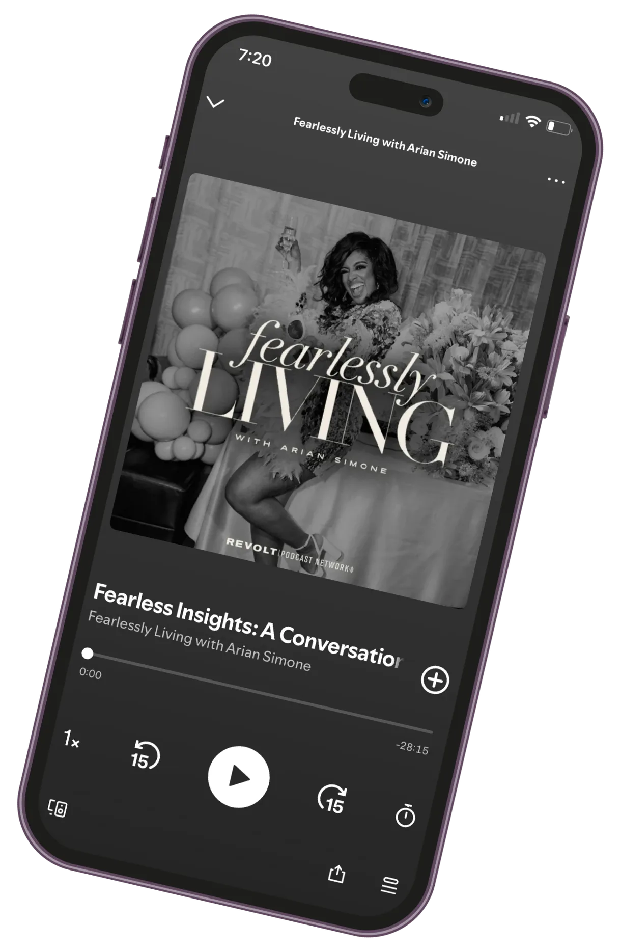 The MetaBusiness Millennial Podcast playing on a phone