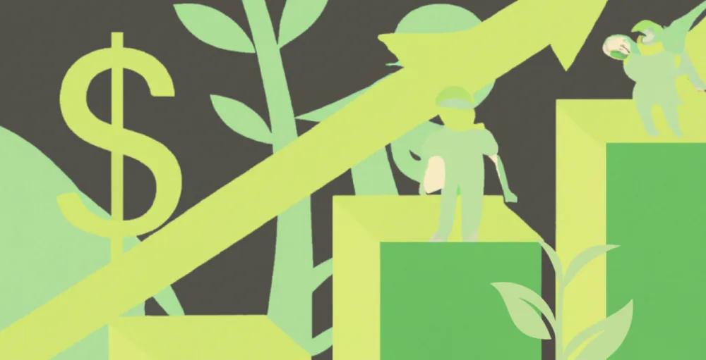Illustration from DUE Magazine's feature on building sustainable wealth