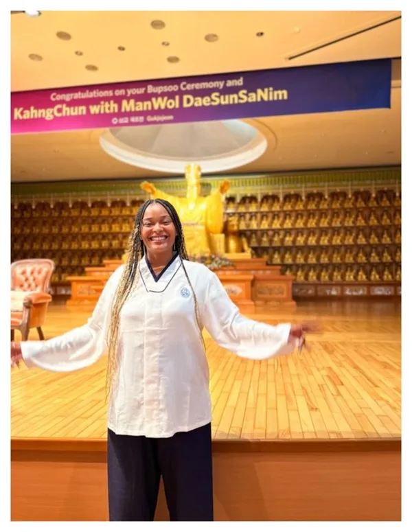 A woman practicing Tai Chi